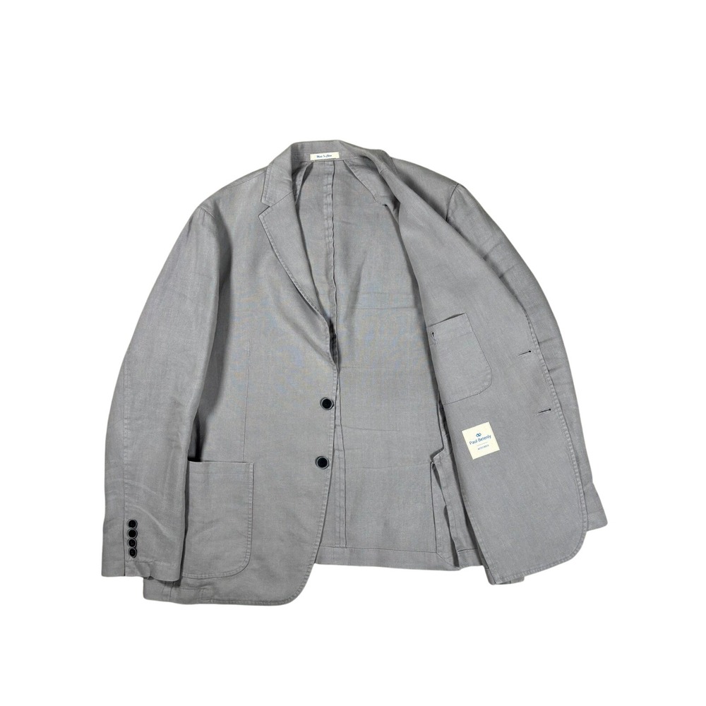 Paul Betenly Weekender Mens XXL Cement Gray 100% Linen 2 Button Blazer Jacket
